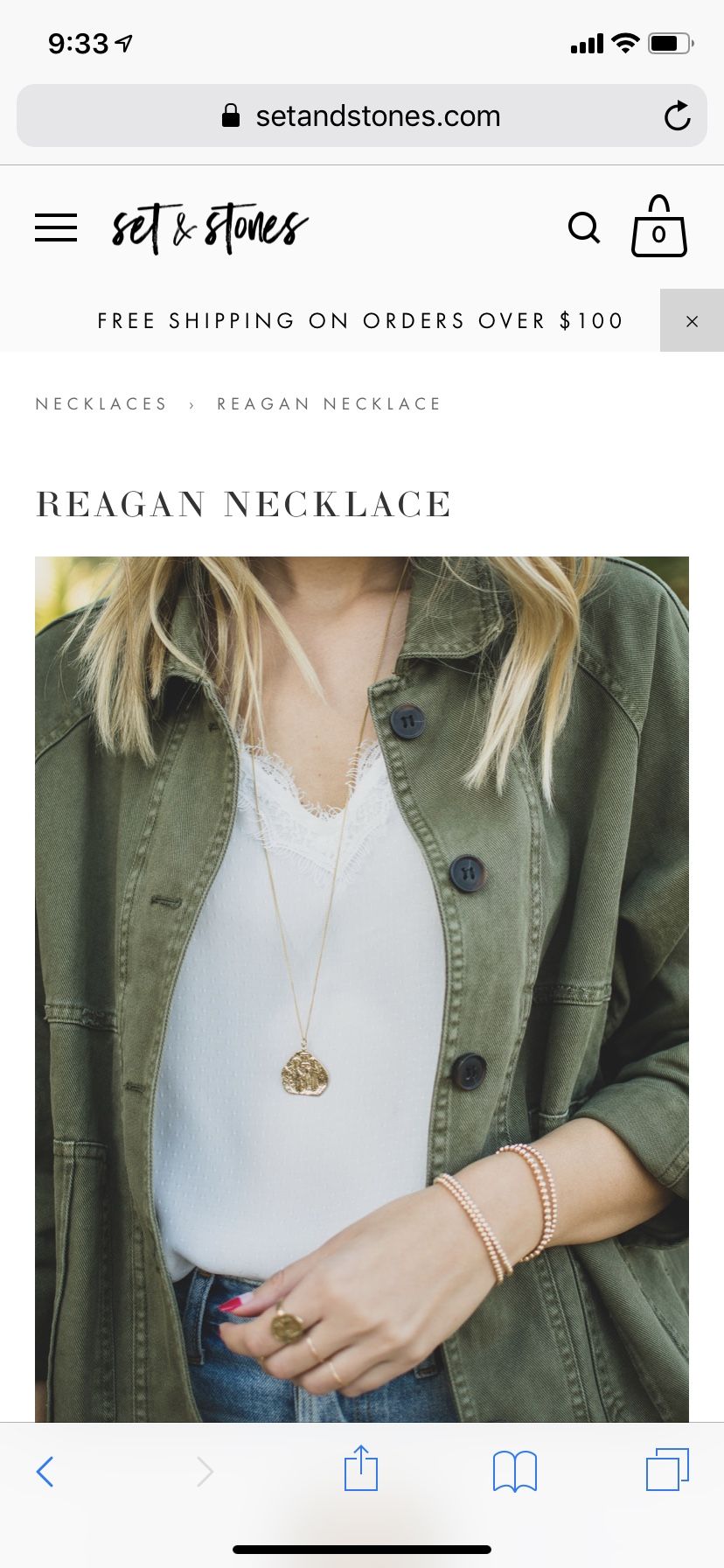 Set and stones reagan necklace