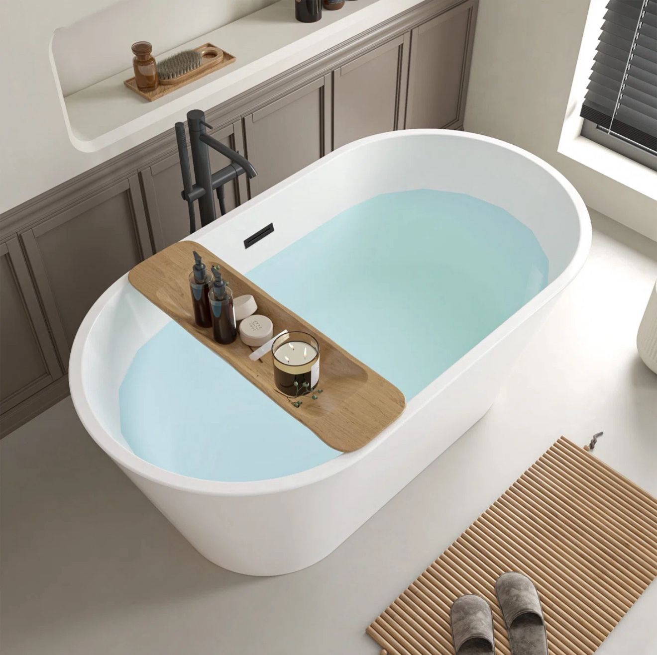 54'' x 29'' Freestanding Soaking Acrylic Bathtub