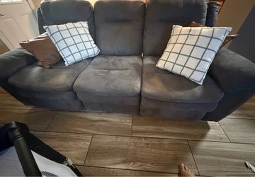 Super Comfortable Dark Gray Reclining Sofa – Great Condition!