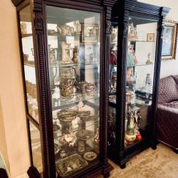 Wood And Glass Display Cabinets (2)