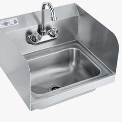 Stainless Steel Commercial Handwashing Sink With Splash Guard