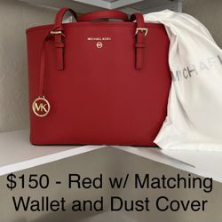 Red Michael Kors Tote