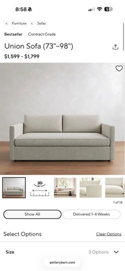 Light Grey Pottery Barn Sofa and Chairs