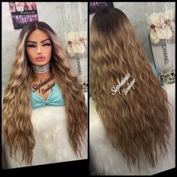 Human Hair Blended Lace Front Wig 