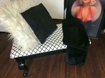 White and black ottoman bench