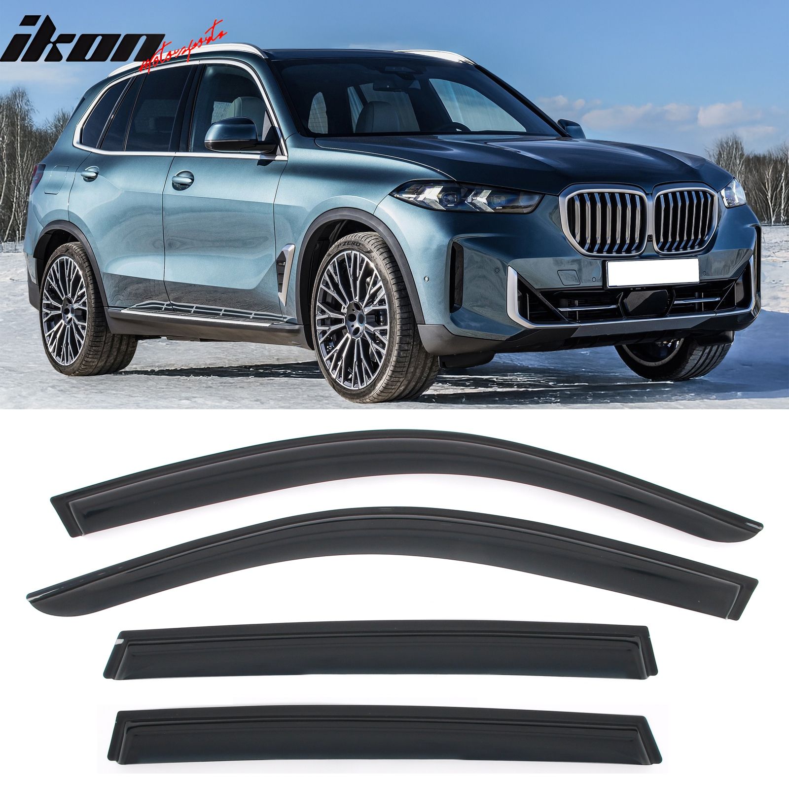 Fits 2019-2025 BMW G05 X5 Tape on Window Visors Vent Rain Sun Wind Guards Deflectors