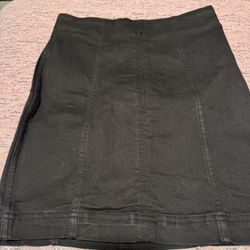 Womens Size 0 Free People Black Stretchy Jean Type Skirt 