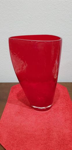 Crystal Flower Vase-Red