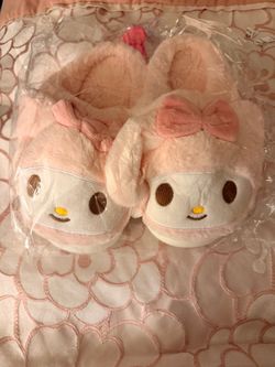 My Melody Plush Slippers Sz 5/6