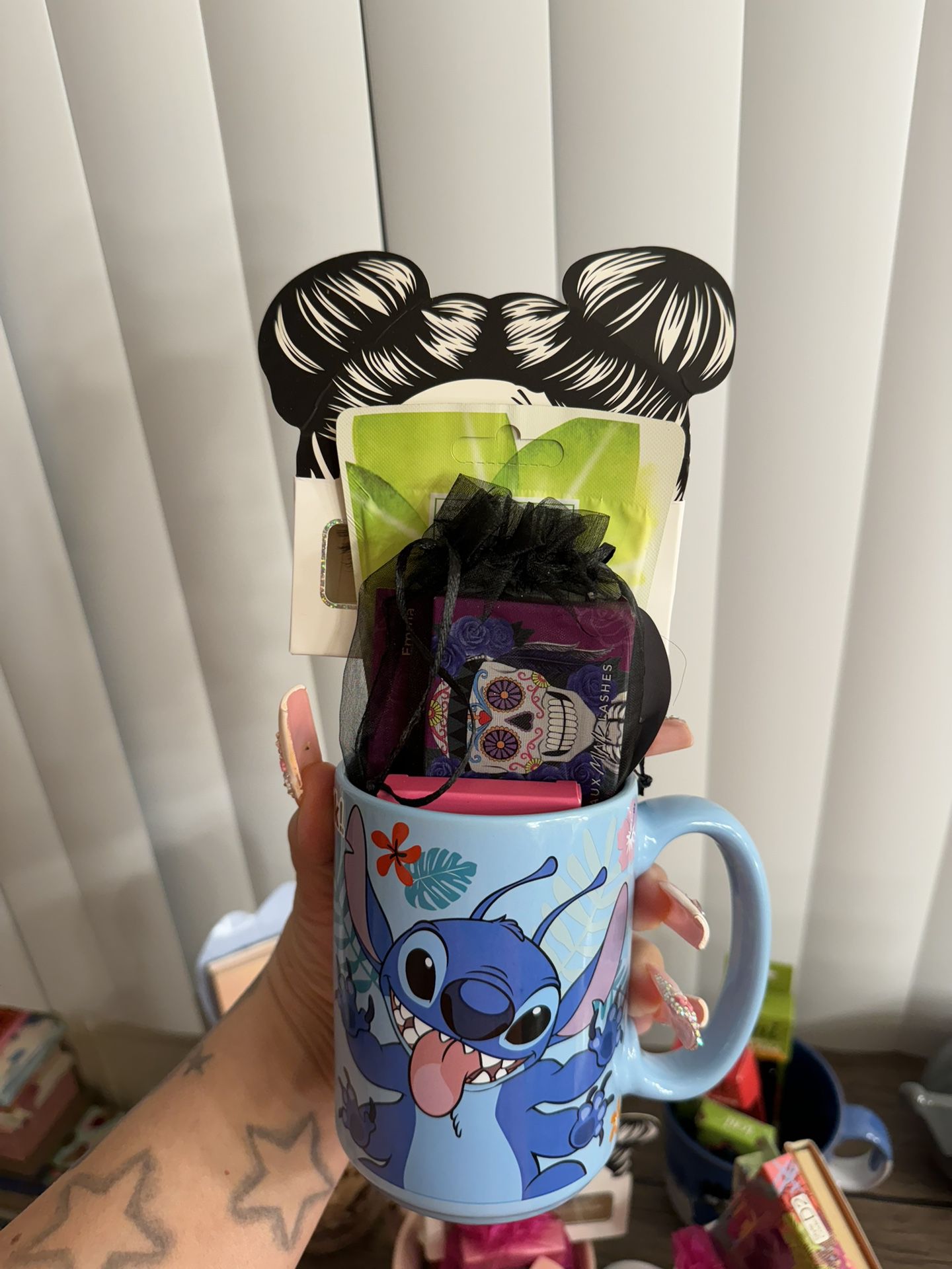 Stitch Mug With Makeup Products Inside ❤️