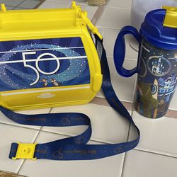 Disney 50th Anniversary Popcorn Bucket And Cup 