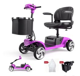 4-Wheel Electric Mobility Scooter Purple