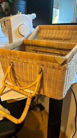 Vintage Sewing Or Picnic Basket