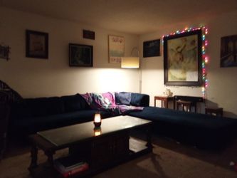 3 Piece Customizable Navy Tufted Sofa 