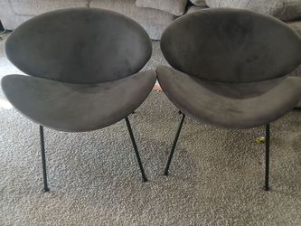 Grey accent velvet chairs