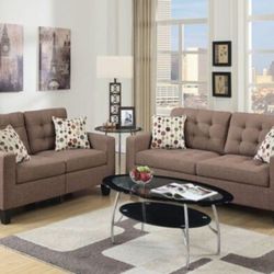 Brand New Light Coffee Sofa And Love Seat