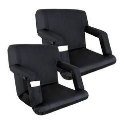 New ZenStyle Black Stadium Seats with Cushion (2 Count)