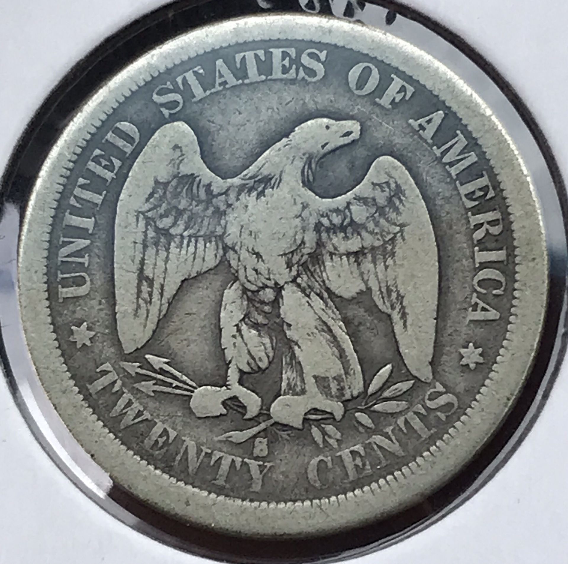 1875 Historic RARE Twenty Cents Silver Piece~ VG Condition!!!