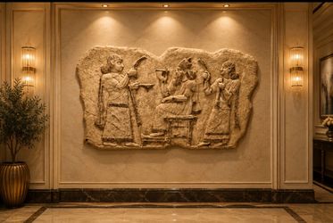 Ancient Mesopotamian Eastern style stone artwork.