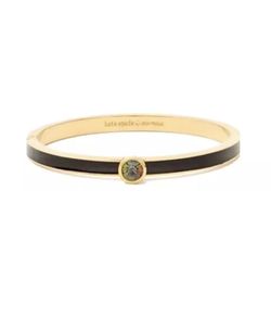 Kate Spade New York Forever Gems Crystal Bangle Bracelet In Black & Gold