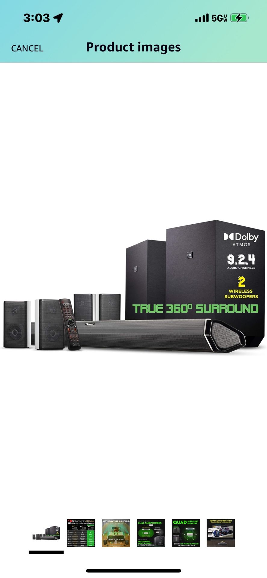 Nakamichi Shockwafe Ultra Channel 1000W Dolby Atmos/DTS:X