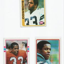 Tony Dorsett Topps (3) Card Lot Including RC