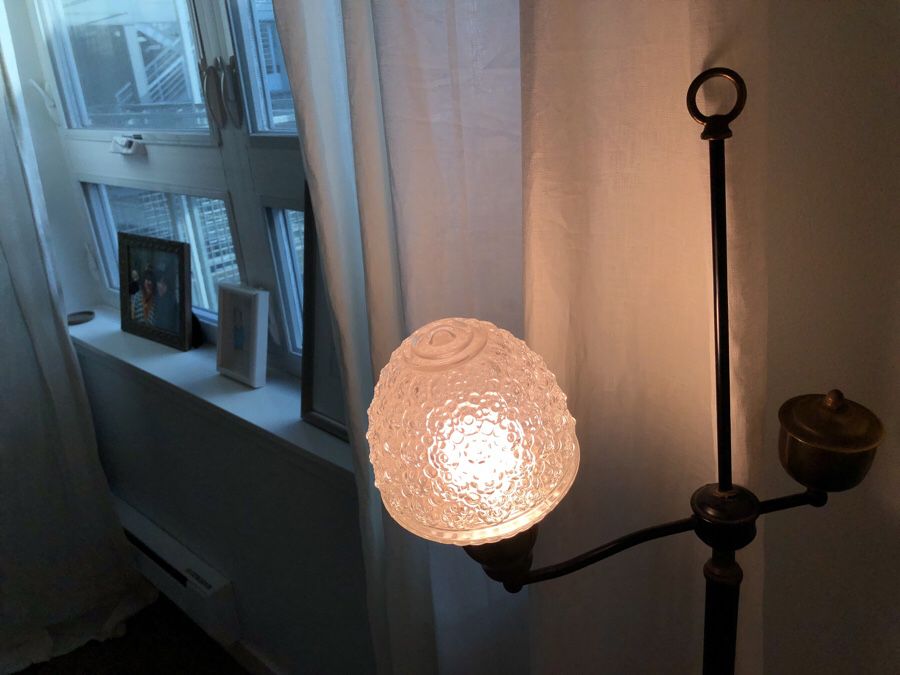 Antique Floor Lamp with crystal bulb