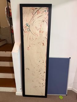 Large Abstract Painting in Black Frame