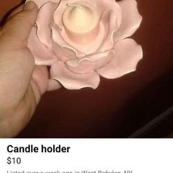 Ceramic Rose 🌹 Candle Holder 
