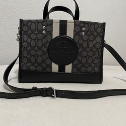 DEMPSEY CARRYALL IN SIGNATURE JACQUARD WITH STRIPE AND COACH PATCH