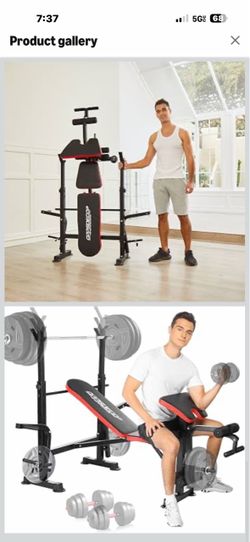 OPPSDECOR Weight Bench Set with Squat Rack, 900LBS Adjustable for Home Gym
