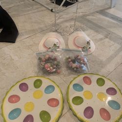 Easter Decor Lot Egg Plate