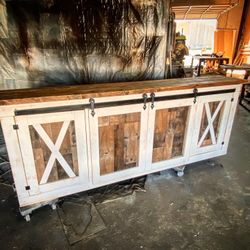 Custom Sliding Barn door Tv  Stands  Read the ad