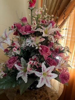 Large pink flower arrangement