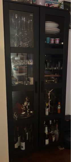 BRIMNES Glass door cabinet