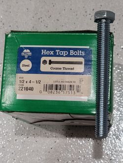 Hillman Steel Hex Tap Bolts 1/2 x 4-1/2 Coarse Thread 19 Qty