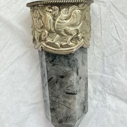 Black Tourmaline in Quartz Talisman Pendant