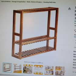 Wood Shelf, 3 Tier, Adjustable, NEW