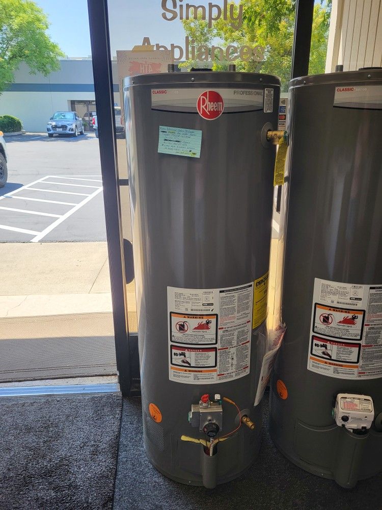 New 2024 Rheem Professional Classic 50 Gallon Propane Water Heater.
