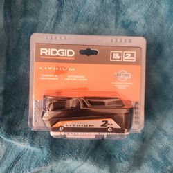 RIDGID 18V 2.0 Ah Lithium-Ion Battery. 
Voltage and Capacity: 18V and 2.0 Ah. 