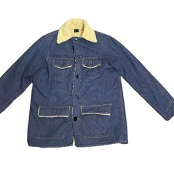 Men’s Vintage Sears Roebuck Denim Sherpa Lined Chore Coat/Jacket