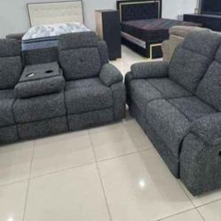 Grey Recliner Sofa And Loveseat 