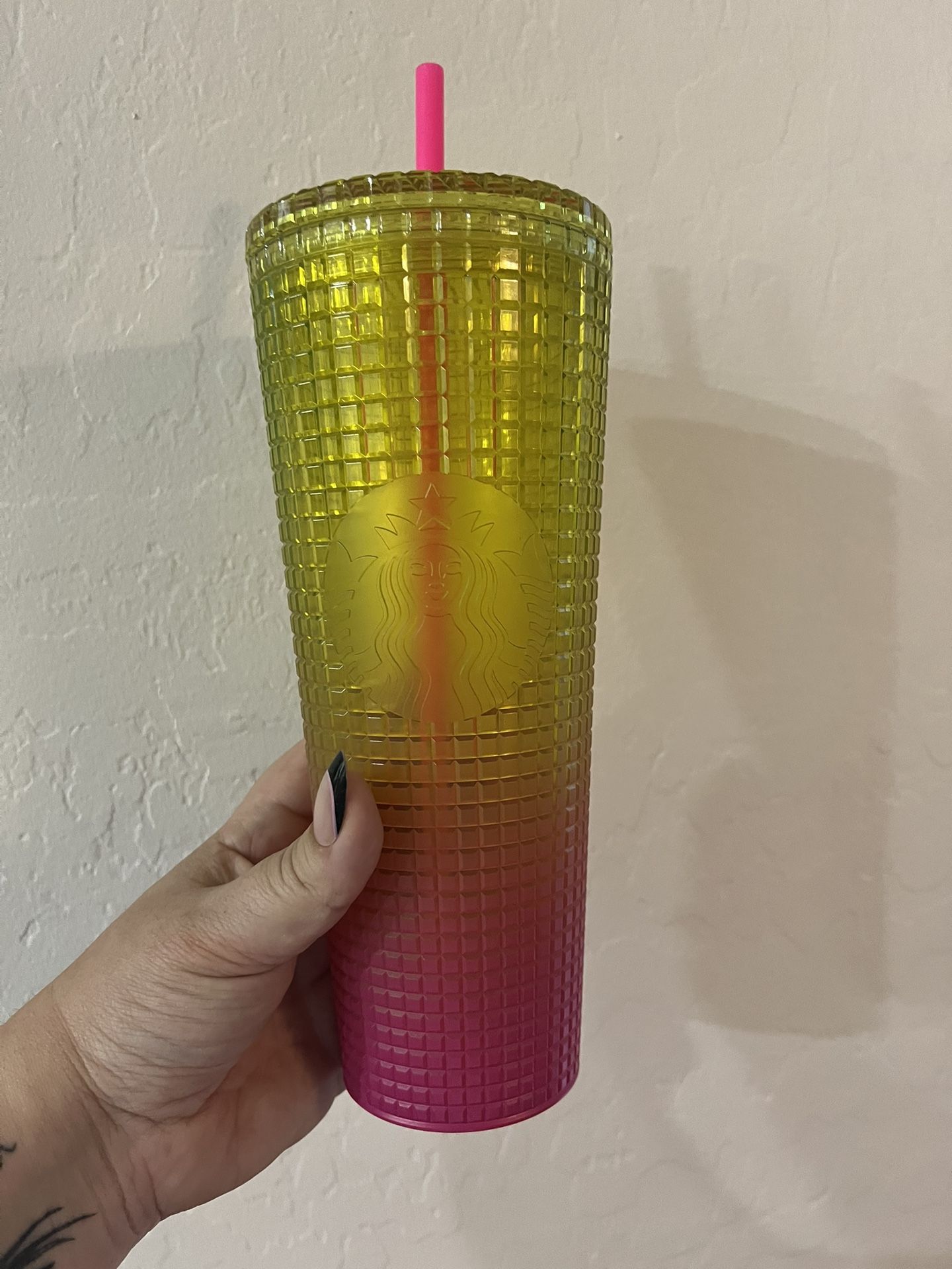 Yellow And Pink Ombré Starbucks Cup