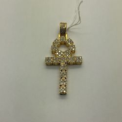 ANKH PENDANT 14KYG (NATURAL DIAMONDS)