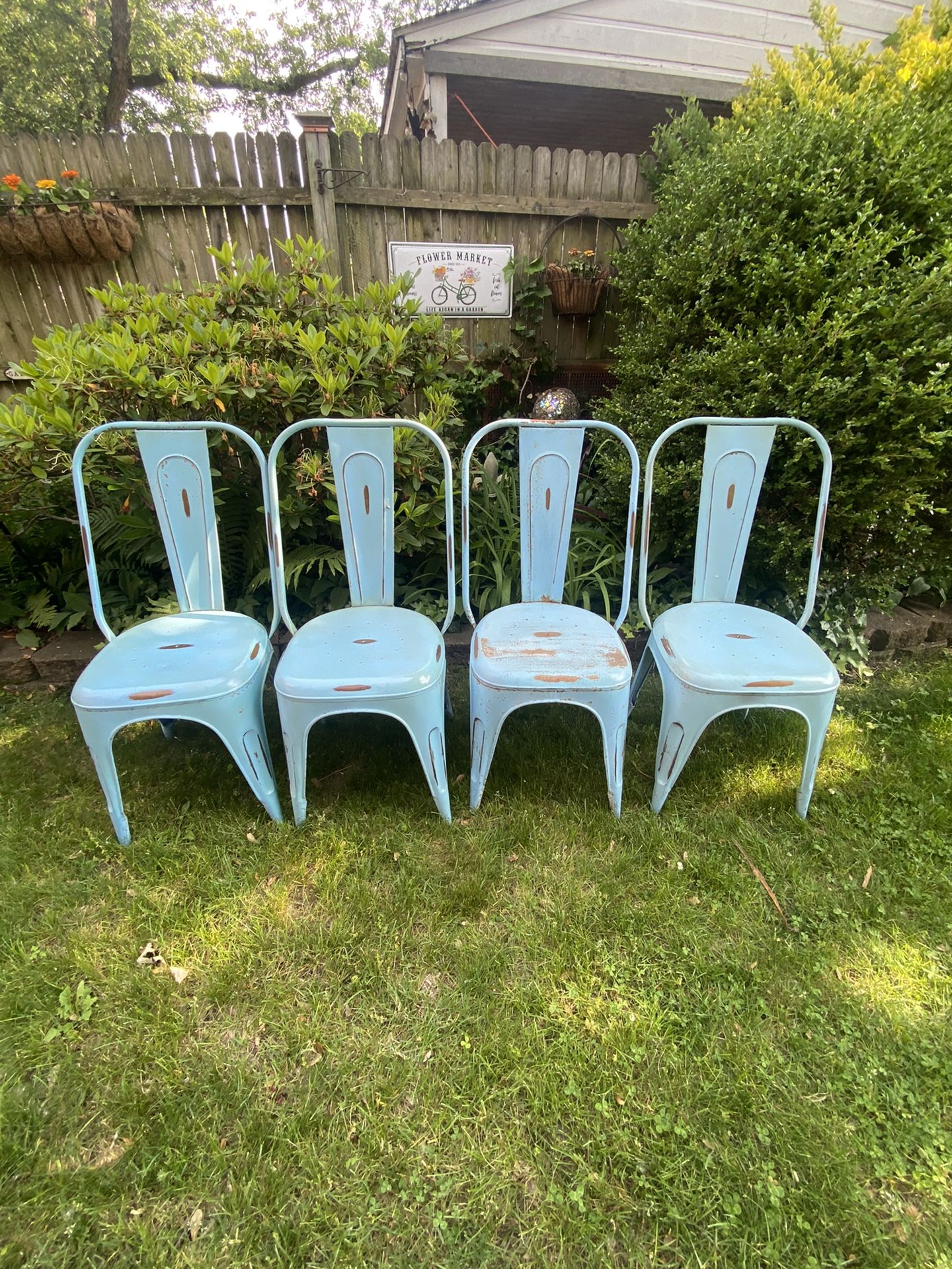 Metal Chairs (37” H x 19”W)