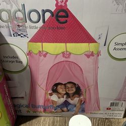 Little girl toys and table with chairs