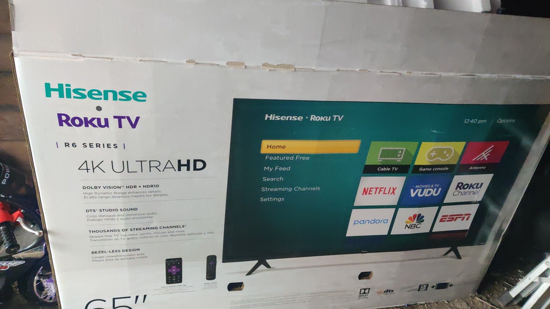 65" Hisense Roku TV (for parts)