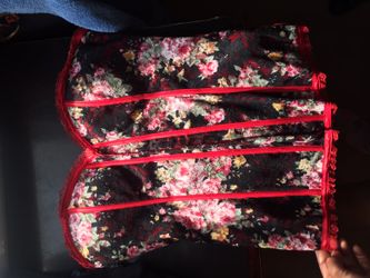 Red floral Corset