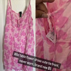 Wild Fable Front Tie Pink Dress