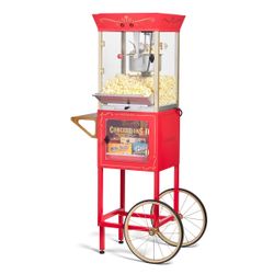 Nostalgia Popcorn Machine & Concession Cart 10oz Kettle
